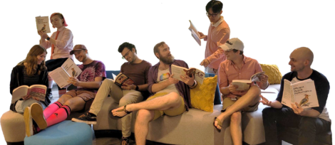 Group of people reading coding books